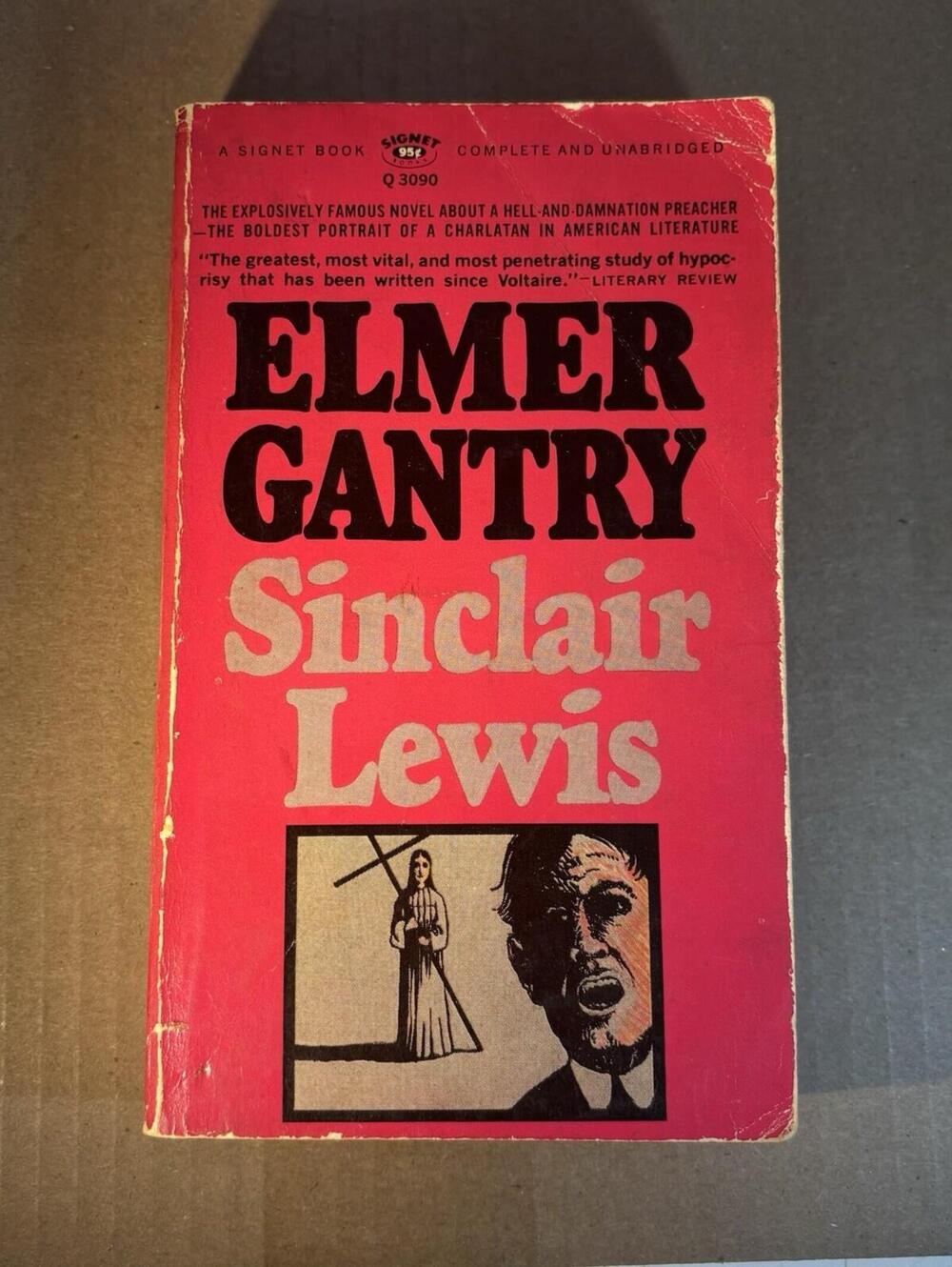 Elmer Gantry Historical Fiction Paperback Book by Sinclair Lewis Signet 1967 1st